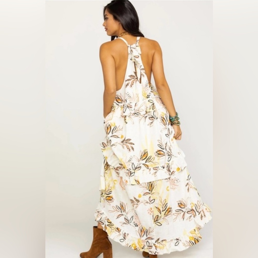 COPY - Free People NWT Size S ANITA Hi-Lo MAXI DRESS flowy HiLow hem, tied back.